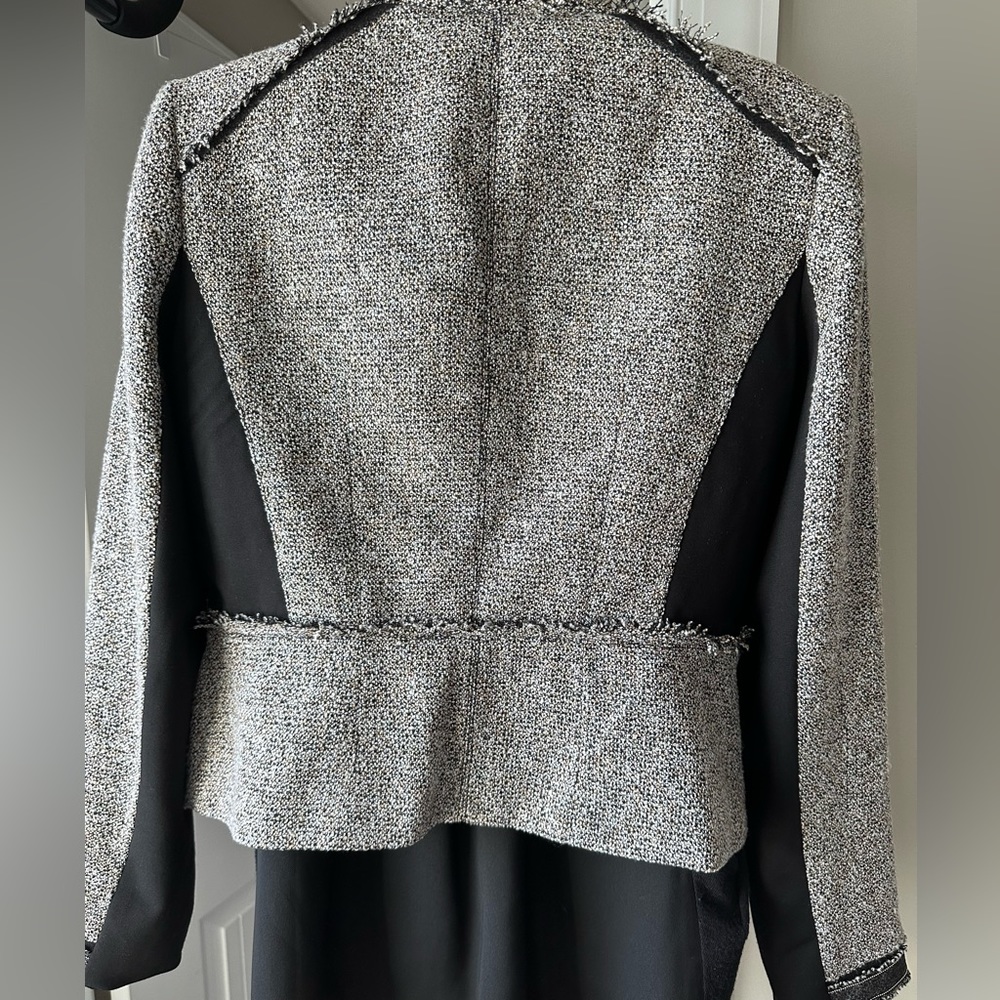 White House Black Market Tweed Fringe Moto Jacket - Picture 2 of 9